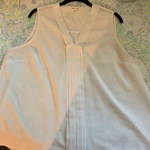 Cream shell with pin tuck front